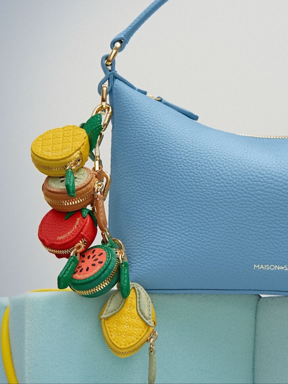 MAISON SABRE SABRÉMOJI Leather Corn Veggie Fruit Charm Special Edition Keychain - Picture 6 of 6